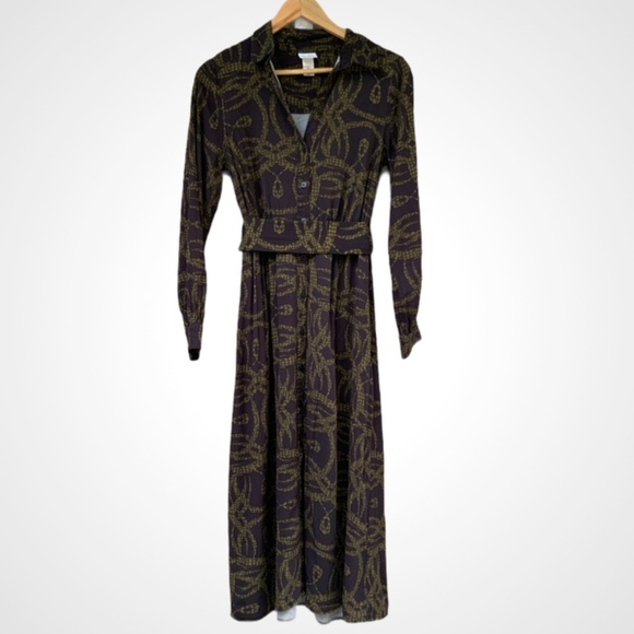 RICHARD ALLAN x H&M Brown Snake Dress Long Sleeve - Picture 2 of 10